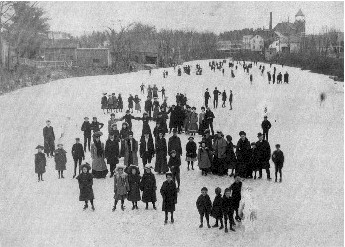 Skating on the Mill River, 1903
